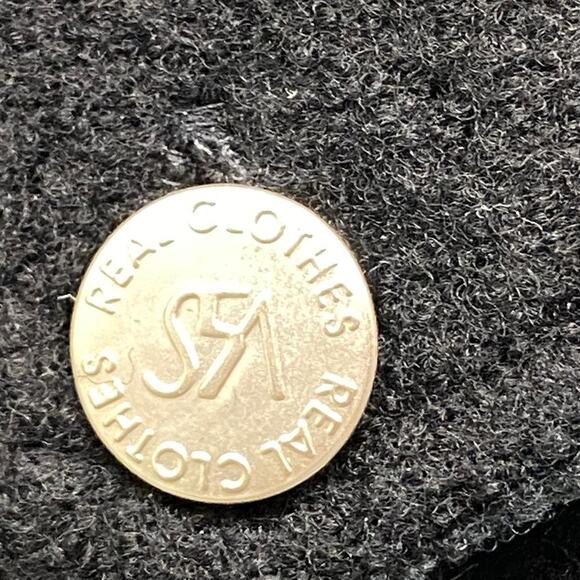 Real Clothes Black Wool Peacoat Jacket Faux Fur Warm Winter Coat M - Picture 7 of 12